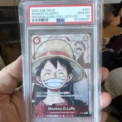 Namco One Piece CCG Promotion Monkey D. Luffy P-001 Promo Foil PSA 10 2023 - Image 1