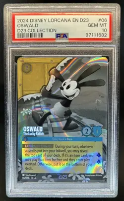 2024 Disney Lorcana Azurite Sea Oswald - The Lucky Rabbit Promos #06/D23 PSA 10 - Image 1
