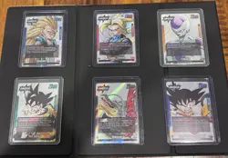 Bandai Dragon Ball Super Card Game Holo Leader & Battle Card Lot 7 Goku, Frieza - Image 1