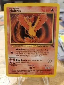 Moltres Non Holo Pokemon Card Fossil 27/62 LP - Image 1