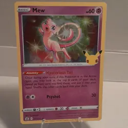 Pokemon Mew Holo Rare Promo Celebrations 60 HP 011/025 English Card - Image 1