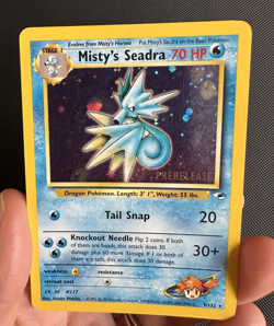 Prerelease Misty's Seadra 9/132 Gym Heroes Rare Holo Pokemon Card - Image 3