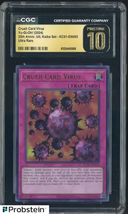 2024 Yu-Gi-Oh! 25th Kaiba Set KC01-EN053 Crush Cards Virus UR CGC 10 PRISTINE - Image 1
