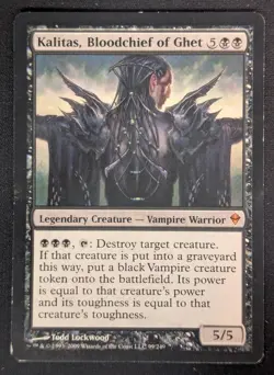 MTG Kalitas, Bloodchief of Ghet- DAMAGED -Zendikar Magic the Gathering Card #99 - Image 1