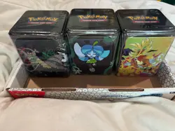 Lot of 3 Pokemon TCG Stacking Tins 2025 Artwork Set Trading Cards Lot New Sealed - Image 1
