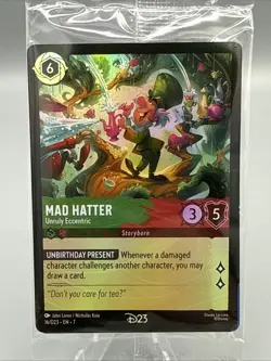 DISNEY LORCANA MAD HATTER D23 GOLD MEMBER 2026 PROMO EXCLUSIVE CARD - Image 1