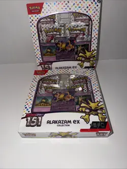 2 Pokemon Scarlet & Violet 151 Alakazam EX Collection Box Dented Box, Cards Fine - Image 2