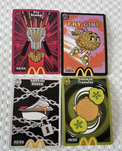 McDonalds Trading Cards Unredeemed Fry Girl Scoop Gherkin Transfer Special Sauce - Image 1