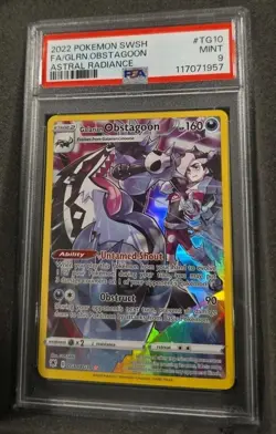 POKEMON CARD OBSTAGOON 10 ASTRAL RADIANCE FULL ART #10 GRADED PSA 9 MINT - Image 1