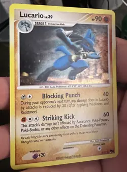 Lucario 2/17 Holo Rare Pokemon TCG Card POP Series 8 Minor Holo Bleed Very LP-NM - Image 1
