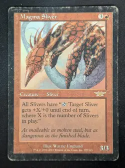 MTG Magma Sliver- DAMAGED -Legions Magic the Gathering Card # 107 - Image 1