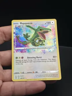 Pokemon TCG Rayquaza Card 138/185 Vivid Voltage Rare Card in NM Condition - Image 3