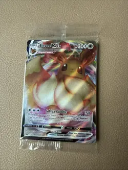 Pokemon TCG Eevee VMAX SWSH087 Black Star Promo Full Art Holo Card Sealed - Image 1