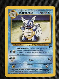 Wartortle 63/130 W STAMPED Base Set 2 WOTC Promo 2000 Pokemon Card - Image 1