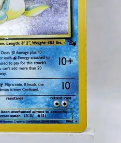 Pokemon TCG Lapras Fossil Holo Unlimited Rare Card 10/62 - Image 5