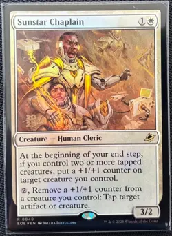 MTG Edge Of Eternities Sunstar Chaplain PreRelease Foil (Rare) - Image 1
