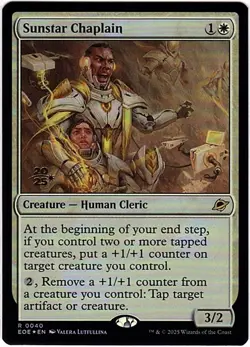 MTG Edge Of Eternities Sunstar Chaplain PreRelease Foil (Rare) - Image 2