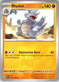 Rhydon 075/142 Near Mint SV07: Stellar Crown Pokemon Shipnow - Image 1