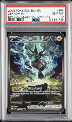 2025 POKEMON BLK EN-BLACK BOLT SPECIAL ILLUSTRATION RARE #166 ZEKROM EX PSA 10 - Image 1