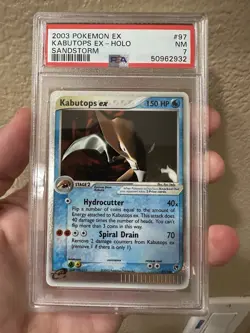 Pokemon EX Sandstorm Kabutops EX #97 PSA 7! Come Look~ - Image 1