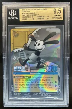 2024 Disney Lorcana Azurite Sea Oswald - The Lucky Rabbit Promos #06/D23 BGS 9.5 - Image 1