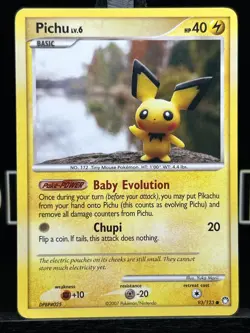 Pichu 93/123 Regular Pokemon Card 2007 Mysterious Treasures NM - Image 3