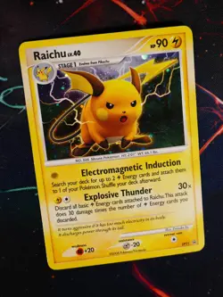 HP/DMG Pokemon RAICHU Card (Diamond Pearl) BLACK STAR PROMO Set DP21 Holo Foil - Image 1