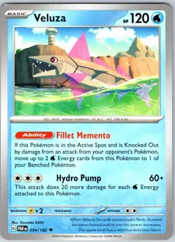 Veluza 054/182 Near Mint SV04: Paradox Rift Pokemon Shipnow - Image 1