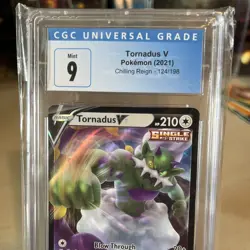 2021 Tornadus V 124/198 Sword & Shield - Chilling Reign Holo - CGC 9 Graded card - Image 3