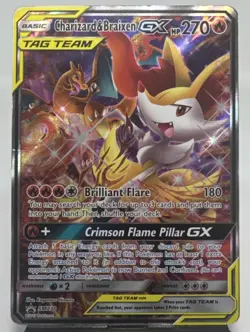 Pokemon TCG Charizard & Braixen GX SM230 Sm Black Star Promo Holo Pokemon Card - Image 1