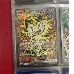 Pokemon Meowth EX Full Art Holo Card 121/088 POR Set 170 HP - Image 1