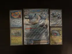 Pokemon 151 Blooming Waters Premium Collection 4 Promo Cards + Jumbo Blastoise - Image 1