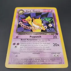 Pokemon Dark Hypno TCG Card 26/82 Non-Holo Rare LP Vintage Card - Image 1