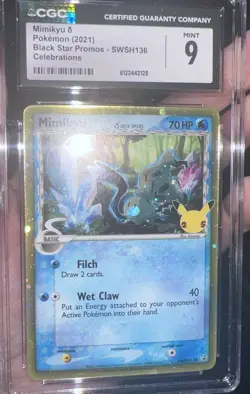 CGC 9 POKEMON Mimikyu SWSH136 Celebrations Black Star Promo Gem Mint Card - Image 1