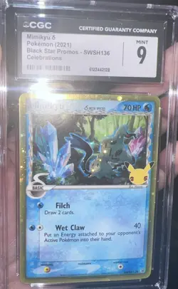CGC 9 POKEMON Mimikyu SWSH136 Celebrations Black Star Promo Gem Mint Card - Image 3