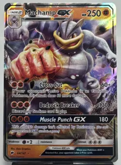 Pokemon TCG Machamp GX 64/147 Sm-Burning Shadows Ultra Rare (Full Art) Holo Card - Image 1