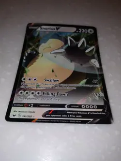 Snorlax V 141/202 - Sword & Shield Full Art Ultra Rare Pokemon Card Near-Mint - Image 1