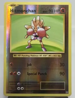 Pokemon TCG Hitmonchan 62/108 Evolutions Reverse Holo Rare Card - Image 1