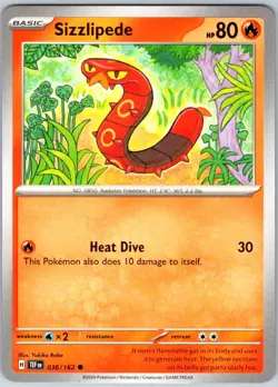 Sizzlipede 036/162 Near Mint SV05: Temporal Forces Pokemon Shipnow - Image 1