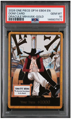 ONE PIECE THE AZURE SEA'S SEVEN DRACULE MIHAWK-GOLD DON!! CARD PSA 10 - Image 1