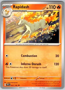 Rapidash 027/162 Near Mint SV05: Temporal Forces Pokemon Shipnow - Image 1