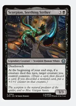 Scorpion, Seething Striker (FOIL) MTG SPM Black Villain Deathtouch Connive | NM - Image 1