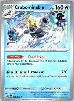 Crabominable 042/142 Near Mint SV07: Stellar Crown Pokemon Shipnow - Image 1