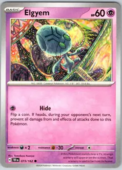 Elgyem 073/162 Near Mint SV05: Temporal Forces Pokemon Shipnow - Image 1