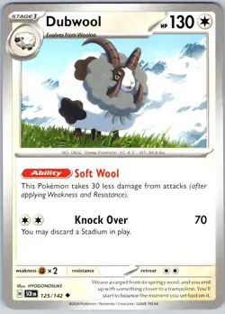 Dubwool 125/142 Near Mint SV07: Stellar Crown Pokemon Shipnow - Image 1