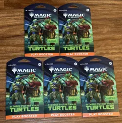 Magic: The Gathering Teenage Mutant Ninja Turtles Sleeved Play Booster x5 New - Image 1