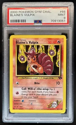 2000 Pokemon Gym Challenge Blaine's Vulpix #66/132 PSA 9 - Image 1