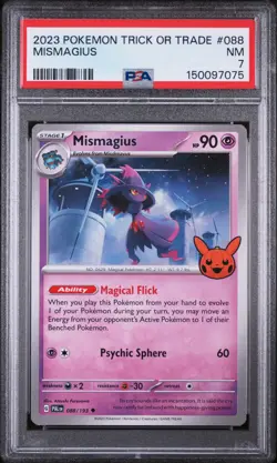 2023 POKEMON TRICK OR TRADE #088 MISMAGIUS PSA 7 - Image 1