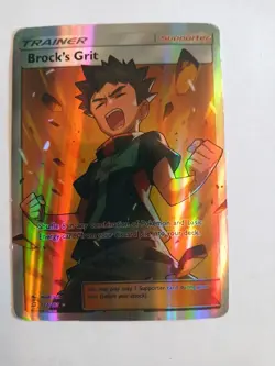 Pokemon Brock's Grit Full Art Ultra Rare Holo Trainer Team Up 172/181 - Image 1