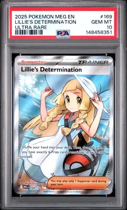2025 POKEMON MEG EN-MEGA EVOLUTION 169 LILLIE'S DETERMINATION ULTRA RARE - Image 1